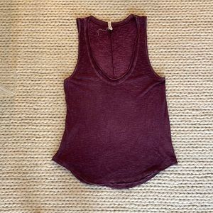 We the Free, Free People/Urban outfitters TP Maroon Oversized Distressed Tank